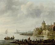 Jan van  Goyen River Scene with a Fortified Shore oil painting reproduction